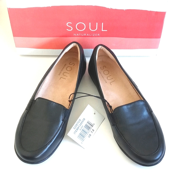 SOUL Naturalizer Shoes - Black Leather Soul Naturalizer Loafers Size 7.5
